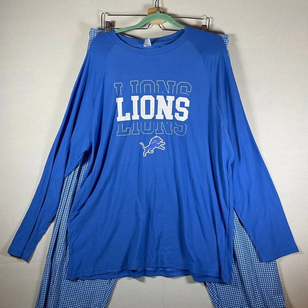 NFL‎ Detroit Lions Team Apparel Pajama Pants Long Sleeve Shirt Set - Size 2XL